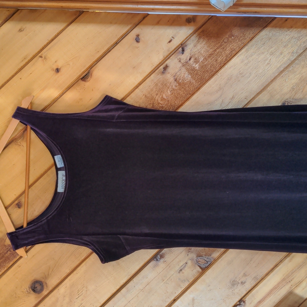 Jessica dress purple stretch velvet sleeveless 16